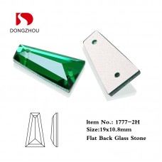 DZ 1777 with 2 hole trapezoid ccrystal AB flat back stone 10.8*19mm 